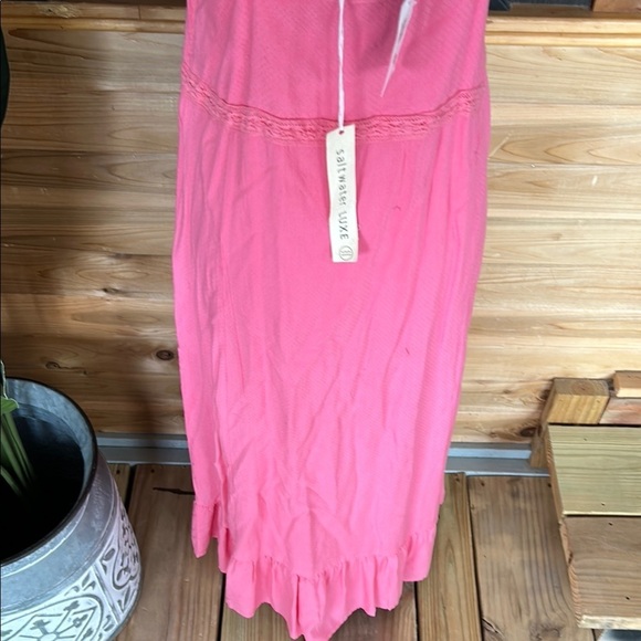 💕New Saltwater maxi dress Pink V-Neck size large New - Picture 12 of 16